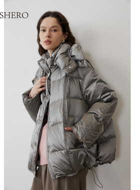 LE.SHERO中款鸭绒连帽保暖羽绒服87Q886201