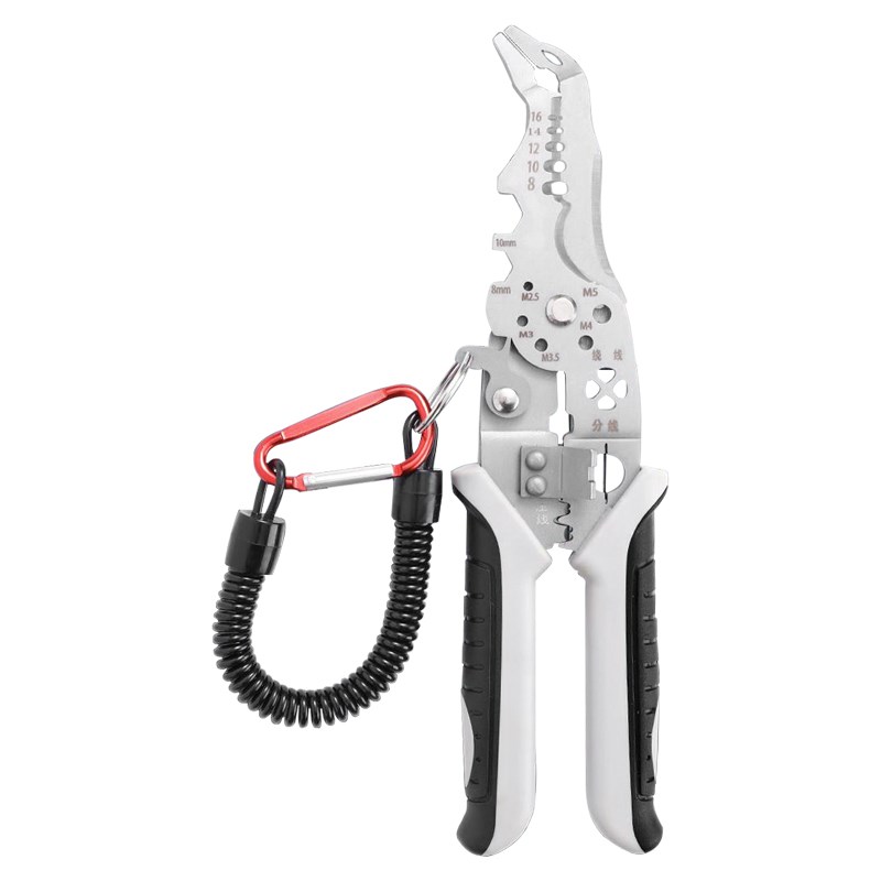 新款弯头多功能剥线钳电工剥皮分线压线绕线剪线扒皮X断螺丝工业