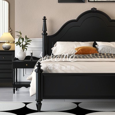 法式复古1米5的床实木主卧家用高端B大气2024年新款美式1米8双人