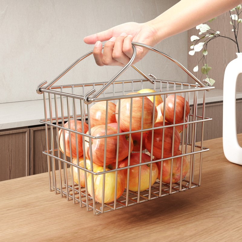 水果篮收纳筐3h04不锈钢客厅厨房桌面果盘沥水篮收纳筐置物架菜篮