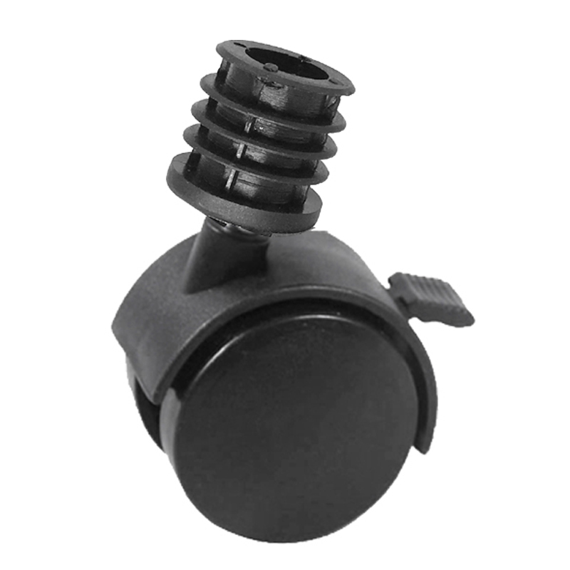 婴儿床万向轮圆铁管脚轮置物架轮静音不锈L钢管轮子带刹车餐椅脚