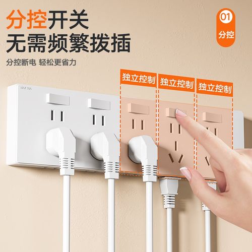 扩展插座一转多扩展多功能无线排插原位H替换面板拓展转换器带开
