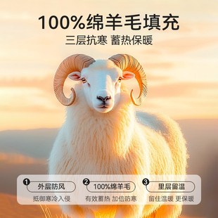 100%羊毛马甲男款秋冬季v新款中老年加绒加厚爸爸保暖背心坎肩马