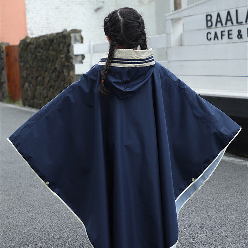 儿童雨衣女童2021小学生男童韩版徒步I斗篷骑行防水亲子雨披书包