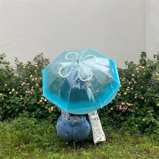 透明水母雨伞高颜值日系梦幻般海月E全自动便携长直柄加厚抗风雨
