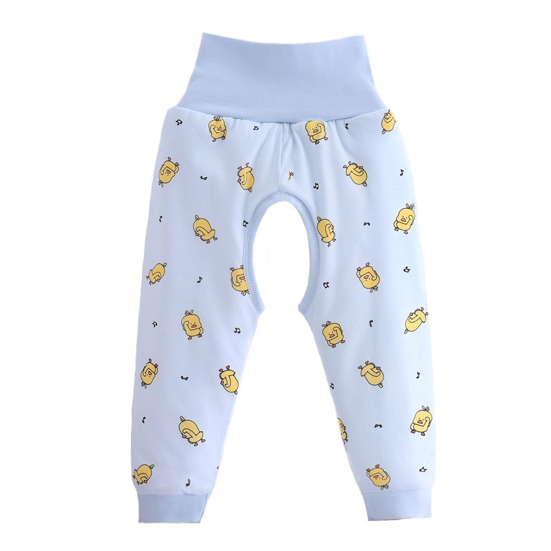 宝宝开档夹棉裤婴儿薄棉裤开z档春秋冬保暖裤表里高腰护肚裤