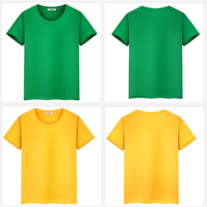 纯棉短袖男白色圆领T恤DIY手绘同学聚会文化衫印字RLOGO广告衫定