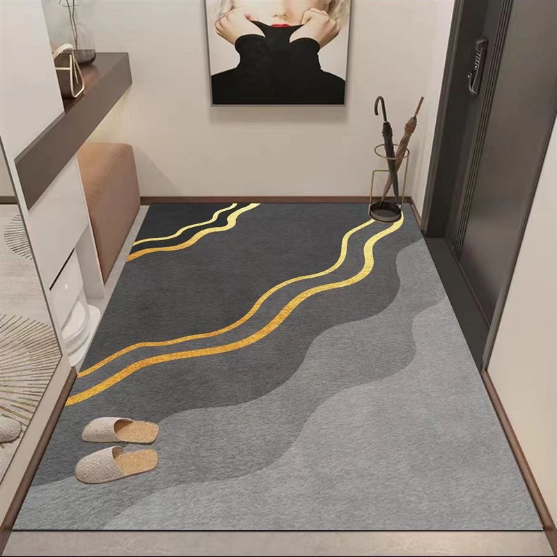 灰色硅藻泥入f户地垫门口吸水防滑进门垫玄关满铺耐脏家用门口地