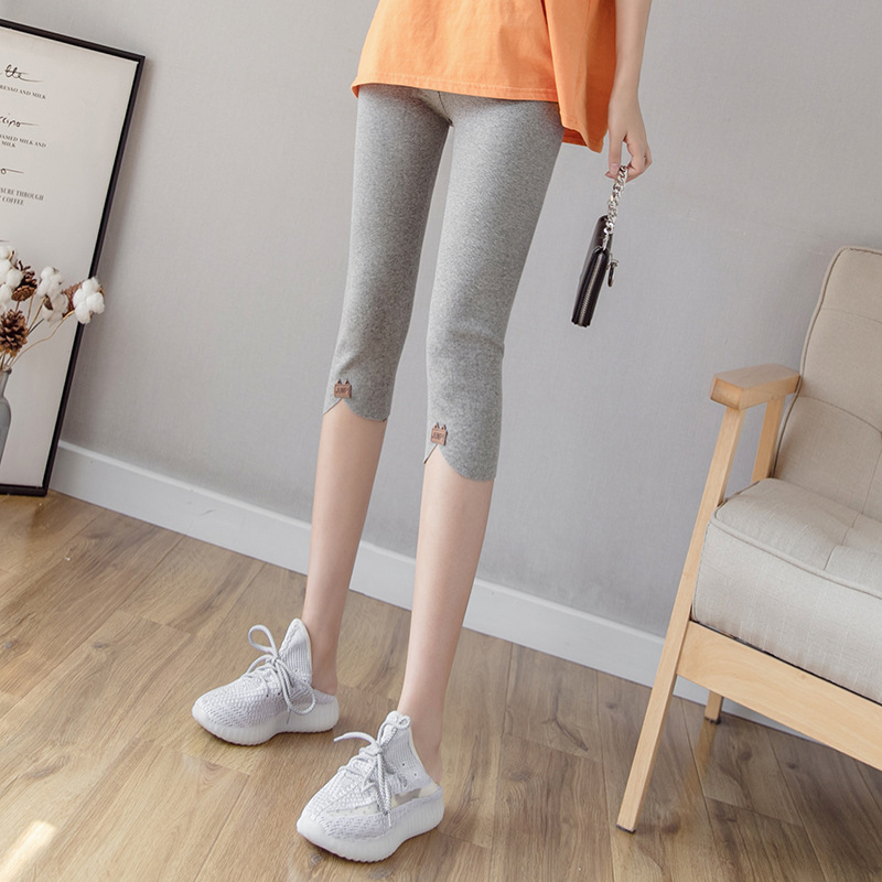 打底裤女外穿夏薄款七分弹力紧身F裤五分7分短裤大码七分裤