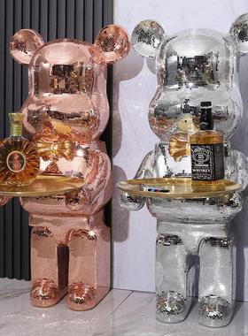 熊托盘大装饰品客厅落地式存钱罐钥匙收纳沙发电视柜装饰