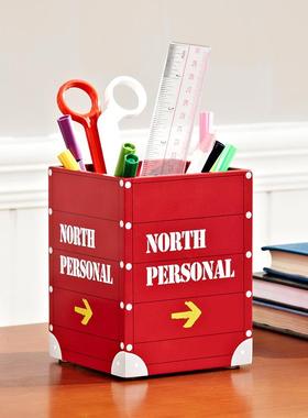 儿童笔筒大容量创意摆设装饰品摆件 书房个性桌面文具欧式收纳盒