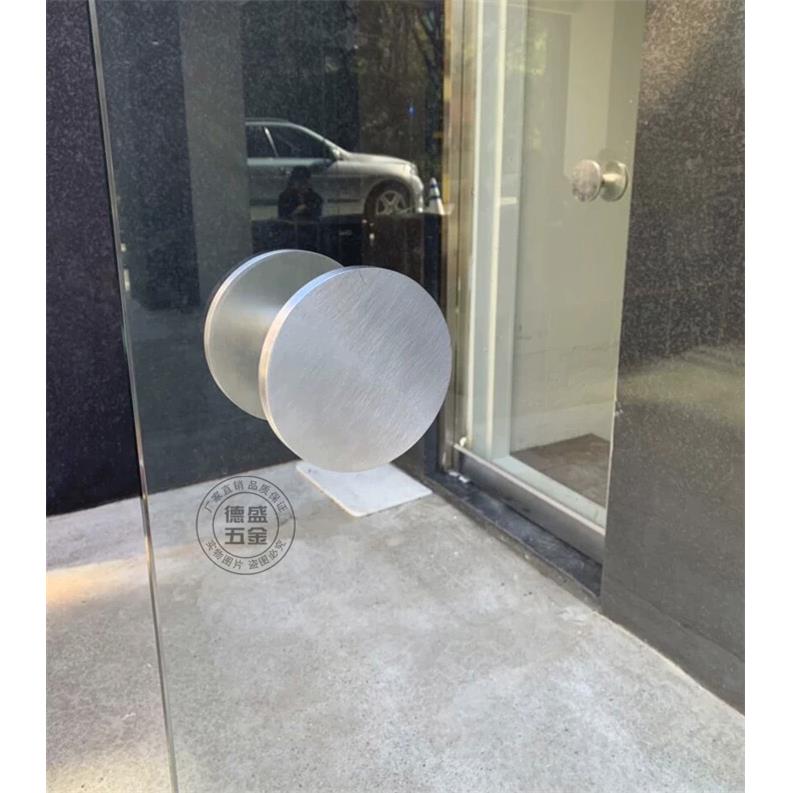 圆形不锈钢色大门拉手现代简约地簧玻璃木门店扶手个性北欧风把手