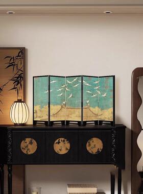 瑞合图中世纪风格门厅小屏幕桌面摆件茶几家居侧柜装饰覆古画