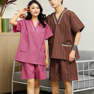 浴服 汗蒸服女款 纯棉高档情侣装 加肥大码 桑拿服按摩衣客人洗浴男士