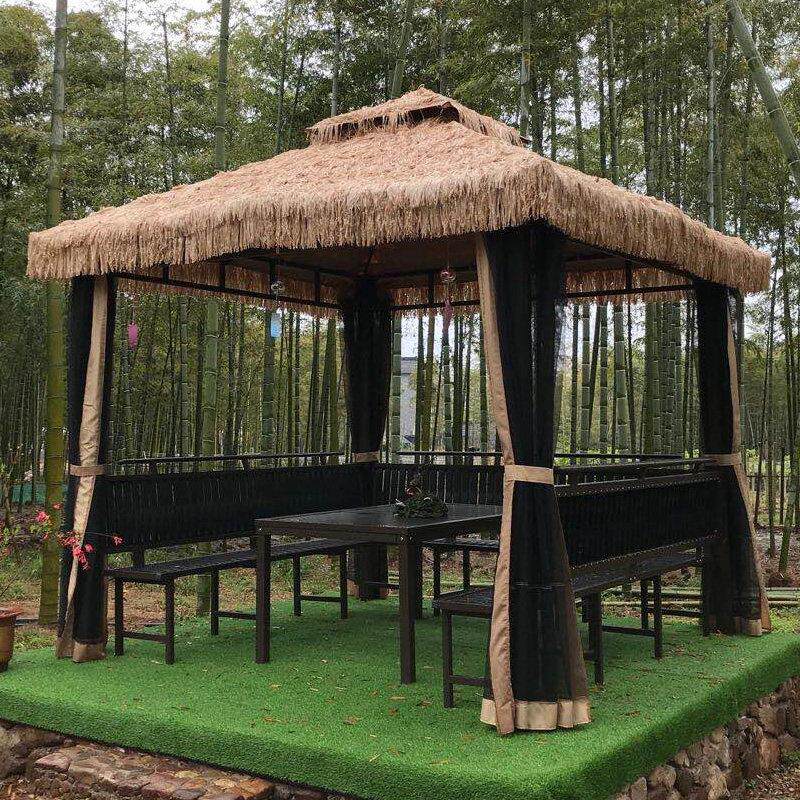 户外凉亭别墅庭院花园休闲农场院子毛草棚小木屋稻草室外亭子茅草