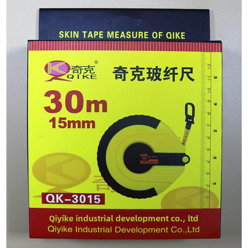 Qike玻璃纤维尺软皮卷尺圆卷尺测量30m Qk-3015塑料壳测量流行锚