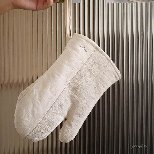 介直 五颜六色的白灰古布拼布隔热手套烤箱微波炉防烫手套 手工制