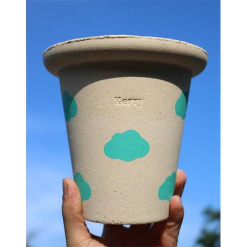 Kerry 彩色云朵 景德镇粗陶手工花盆 透气 绿植花盆 ins简约风