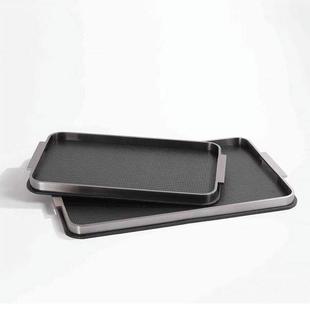 简约现代皮革金属托盘样板间售楼处客厅茶几书房桌面收纳装饰摆件