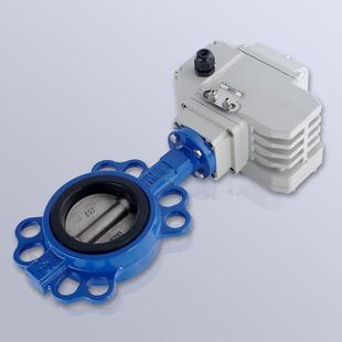 200 电动法兰蝶阀D971X 16对夹软密封水阀执行器阀门DN50