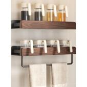 壁挂式 调味品罐储藏架 多功能 古董式 采购产品胡桃木厨房储藏架