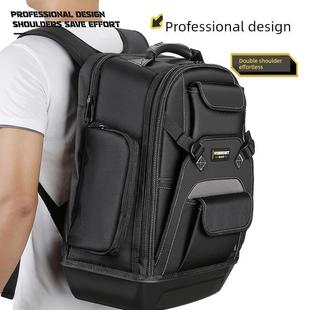 常胜客帆布结实耐用电工专用多功能维修工具双肩男大容量户外背包