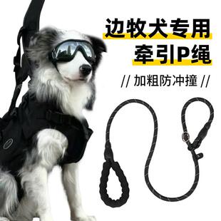 边牧专用牵引绳防爆冲赛级防挣脱P绳遛狗绳炼小中大型犬训练金毛