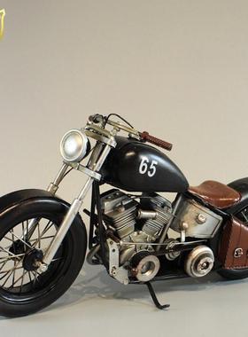 bobber风格哈雷彷真机车模型模型合金金属1:6 可配HT12寸兵人偶