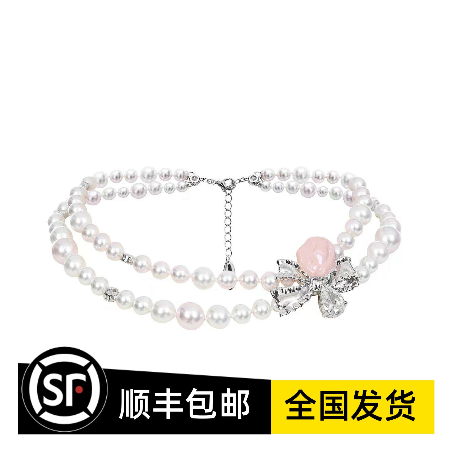 Le fame拉飞姆国内专柜代购 26 春玫瑰蝴蝶结项链 LF26C31RR351
