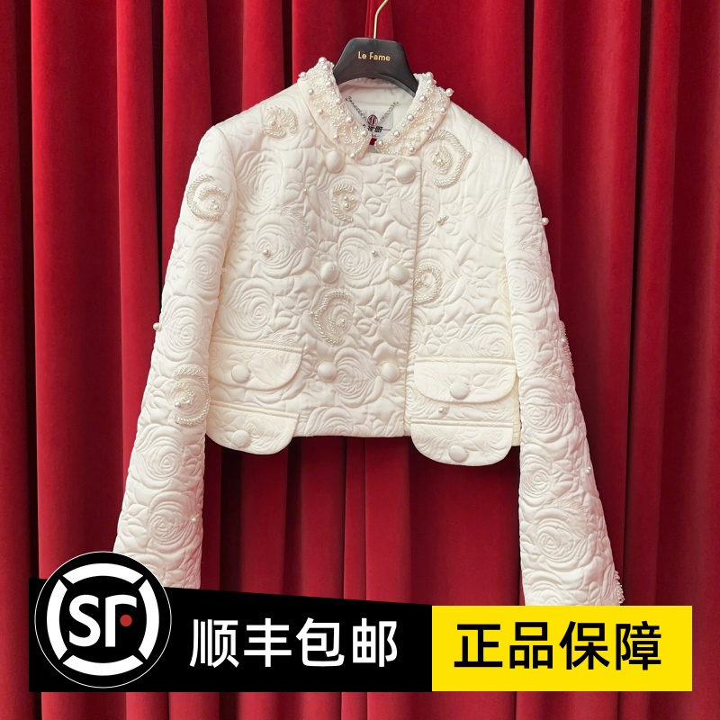 Le fame拉飞姆国内专柜代购 24 冬花卉刺绣羽绒服 LF24D21DC094