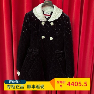 Le fame拉飞姆国内专柜代购 25 冬裱花丝绒羽绒服LF25D420C219