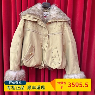 Le fame拉飞姆国内专柜代购 25 冬风衣式短款羽绒服 LF25D21DC189