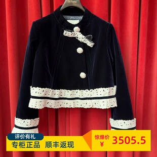Le fame拉飞姆国内专柜代购 24 冬宫廷风丝绒羽绒服 LF24D21DC107