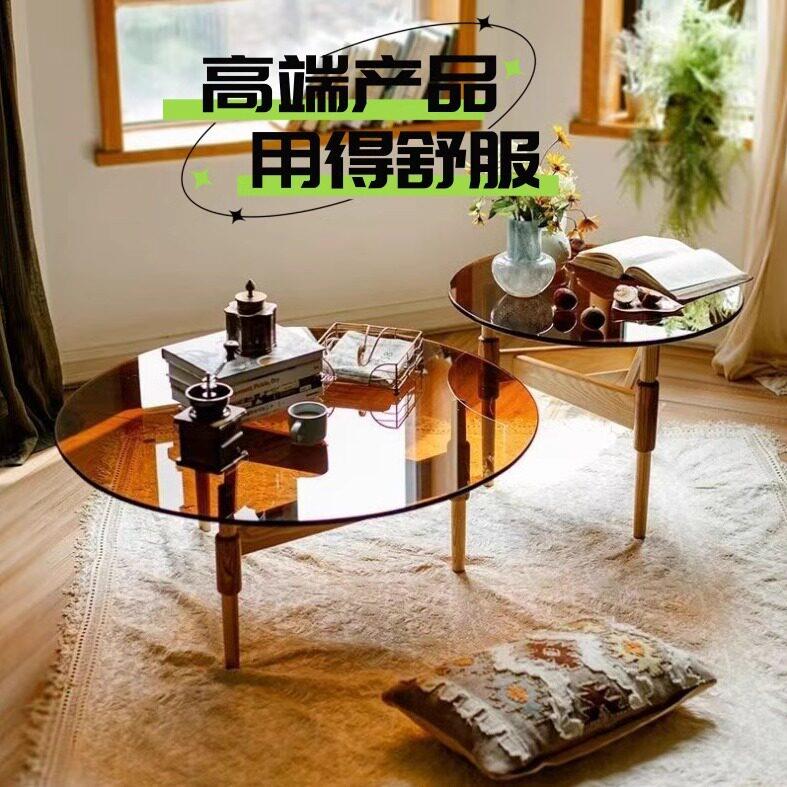 品质高端奢侈茶色钢化玻璃面防爆桌面玻璃圆餐桌饭店台面茶几桌面