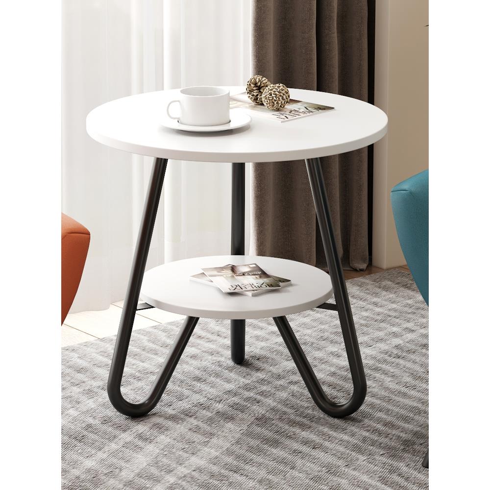 小圆桌子角几边几现代简约北欧实木卧室阳台沙发迷你边柜茶几边桌