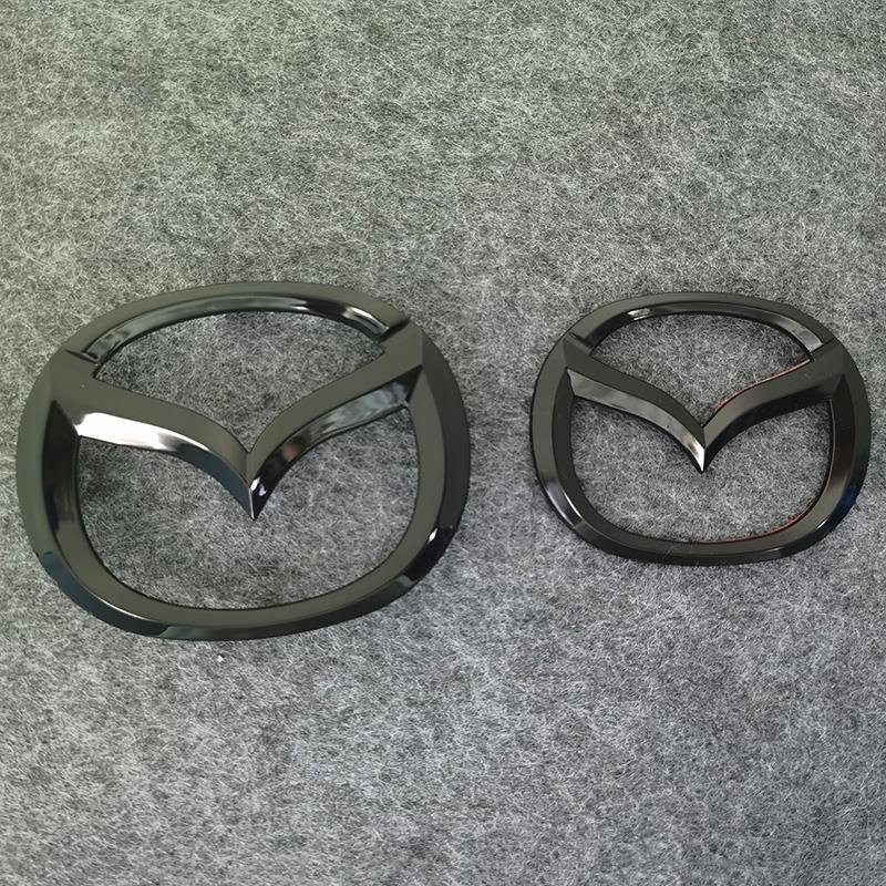 适用于MazdaMX-5改装中网前车标MX5亮光黑前后车标后背箱标志贴