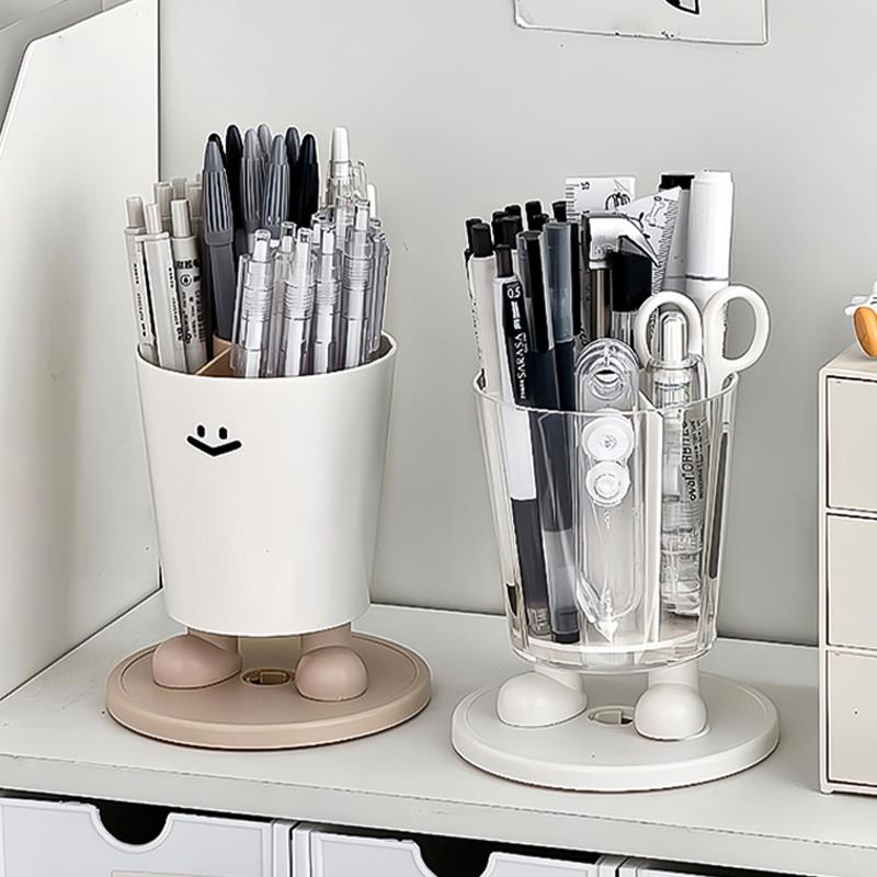 旋转笔筒收纳盒大容量学生桌面儿童书桌置物架办公室分格创意笔桶