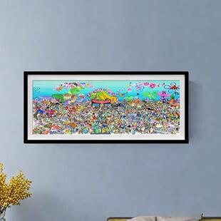 海绵宝宝拼图相框1000片配套框88*33金属实木画 画框裱框裱框专用