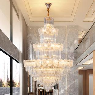 轻奢覆式楼客厅大吊灯2025年新款现代水晶大厅灯别墅挑空楼梯灯具