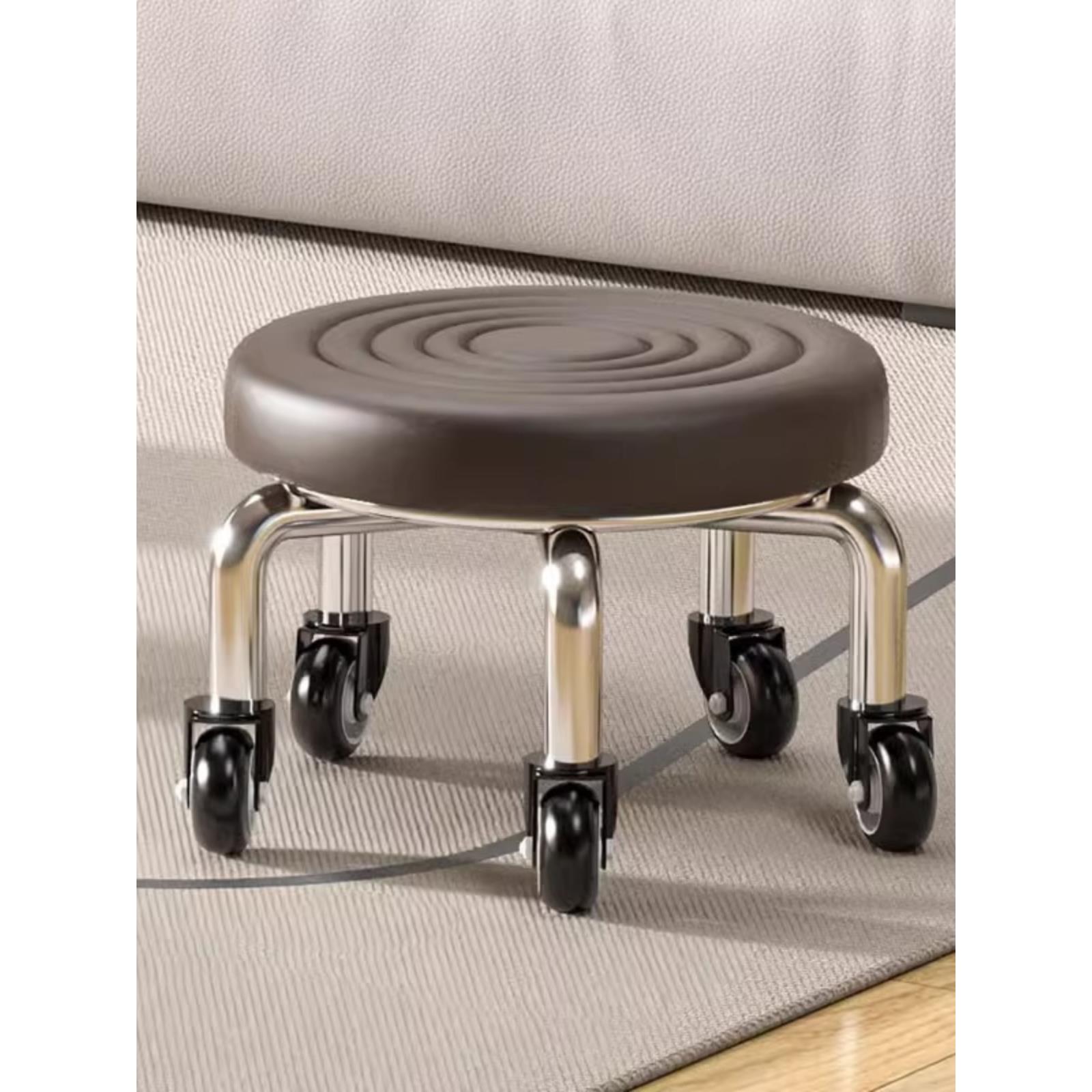 万向轮家用小凳子滑轮移动矮凳客厅创意板凳儿童学步凳换鞋小椅子