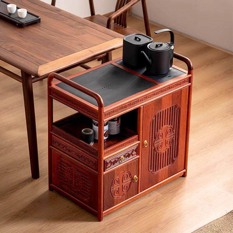 花梨木移动茶车家用小茶台烧水壶一体式茶水柜客厅阳台实木泡茶桌