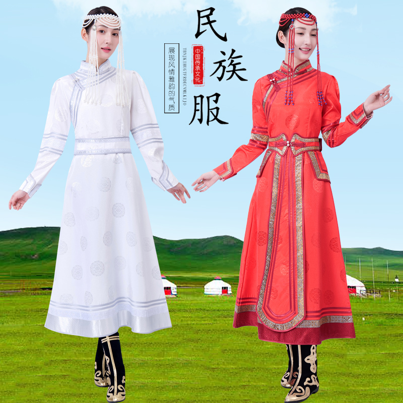 草原旅拍蒙古族服装蒙古袍迎宾服