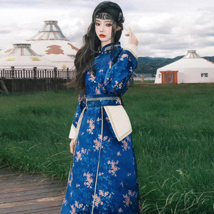 蒙古袍2026年新款成人女草原旅拍少数民族表演服饰蒙古族演出服装