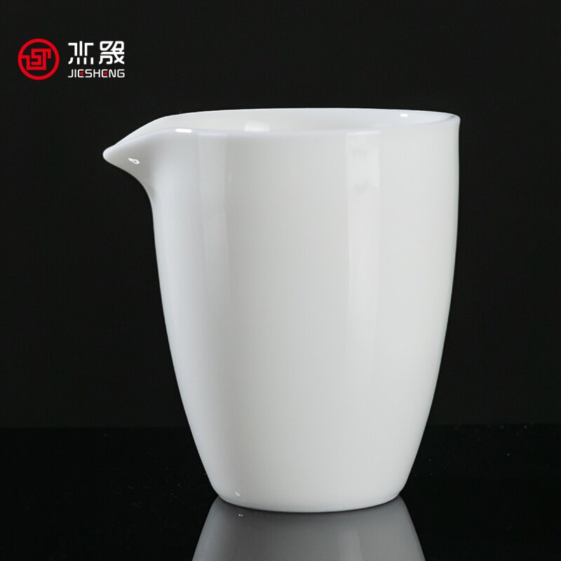 杰晟羊脂玉德化白瓷公道杯高白瓷描金家用茶海过滤分茶器功夫茶具图片