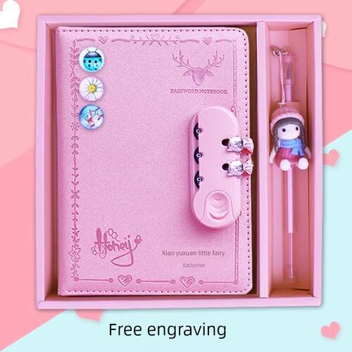 创意带锁日记本小学生密码本女孩儿童新年礼物生日礼品笔记本定制