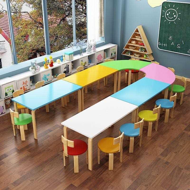 桌子培训机构绘画美术桌椅培训班组合辅导班幼儿园桌子学生学习套