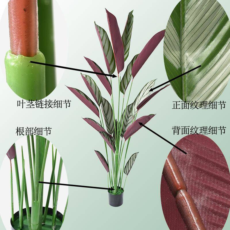 亚马逊仿生盆栽绿植飞羽竹芋室内落地大型仿真树装饰人造大竹芋