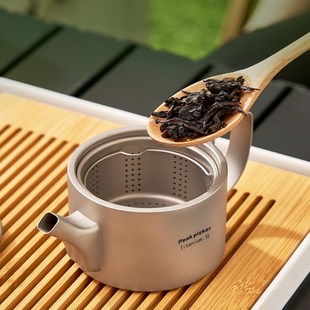 家用旅行便携耐摔带滤网泡茶器 纯钛泡茶壶带把防烫功夫茶具套装