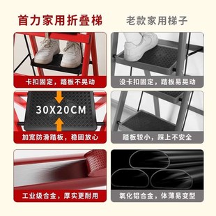 家用梯子折叠多功能伸缩加厚室内人字梯步梯楼梯小型便携四步爬梯