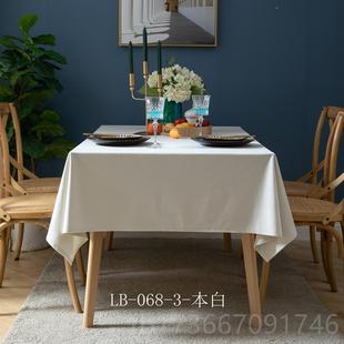 高档高档北轻奢丝欧长绒布西餐桌布台布艺方形家用现简代约纯黑色